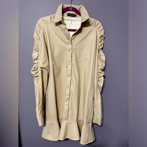 PRETTYLITTLETHING duster vegan leather M